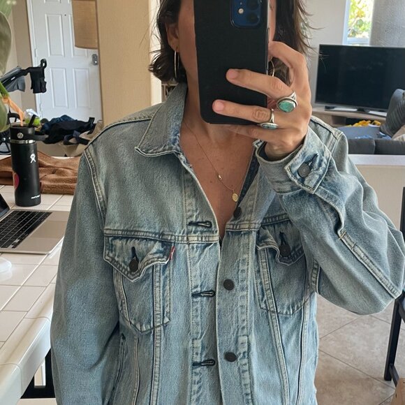 Levis Mens Denim Trucker Jacket - Picture 6 of 7